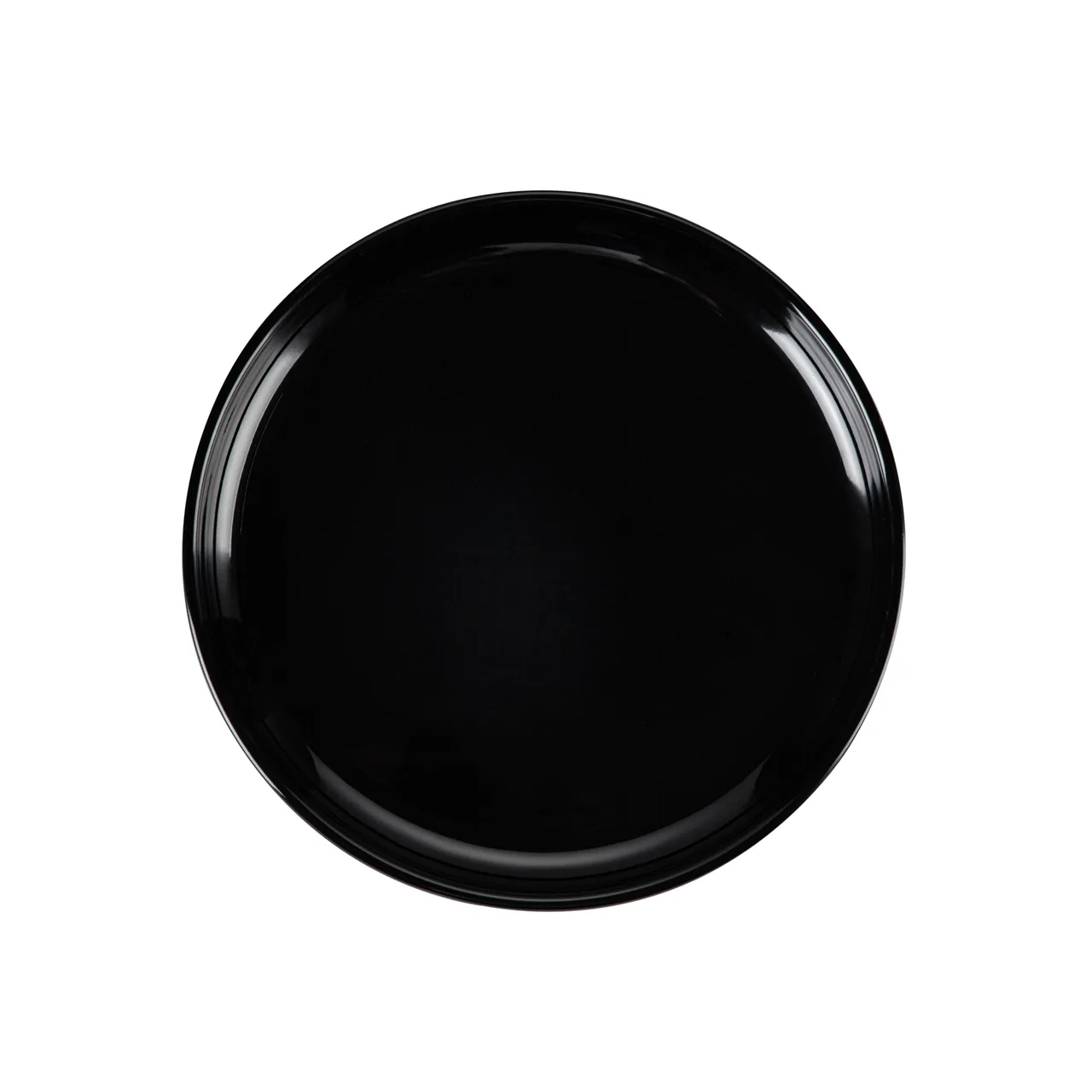 CACChina XCOP-8-K - 9" Round Coupe Black Porcelain Plate, 7/8" Height, Curved Edge - Dozen