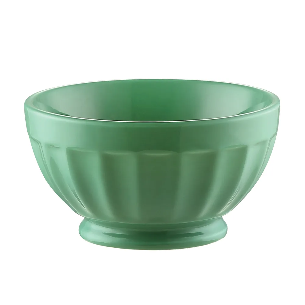 CAC China LTE-B5-G Latte Bowl, 18 Oz 5" Dia x 2-7/8" H Porcelain Green, Safe - 1 Dozen