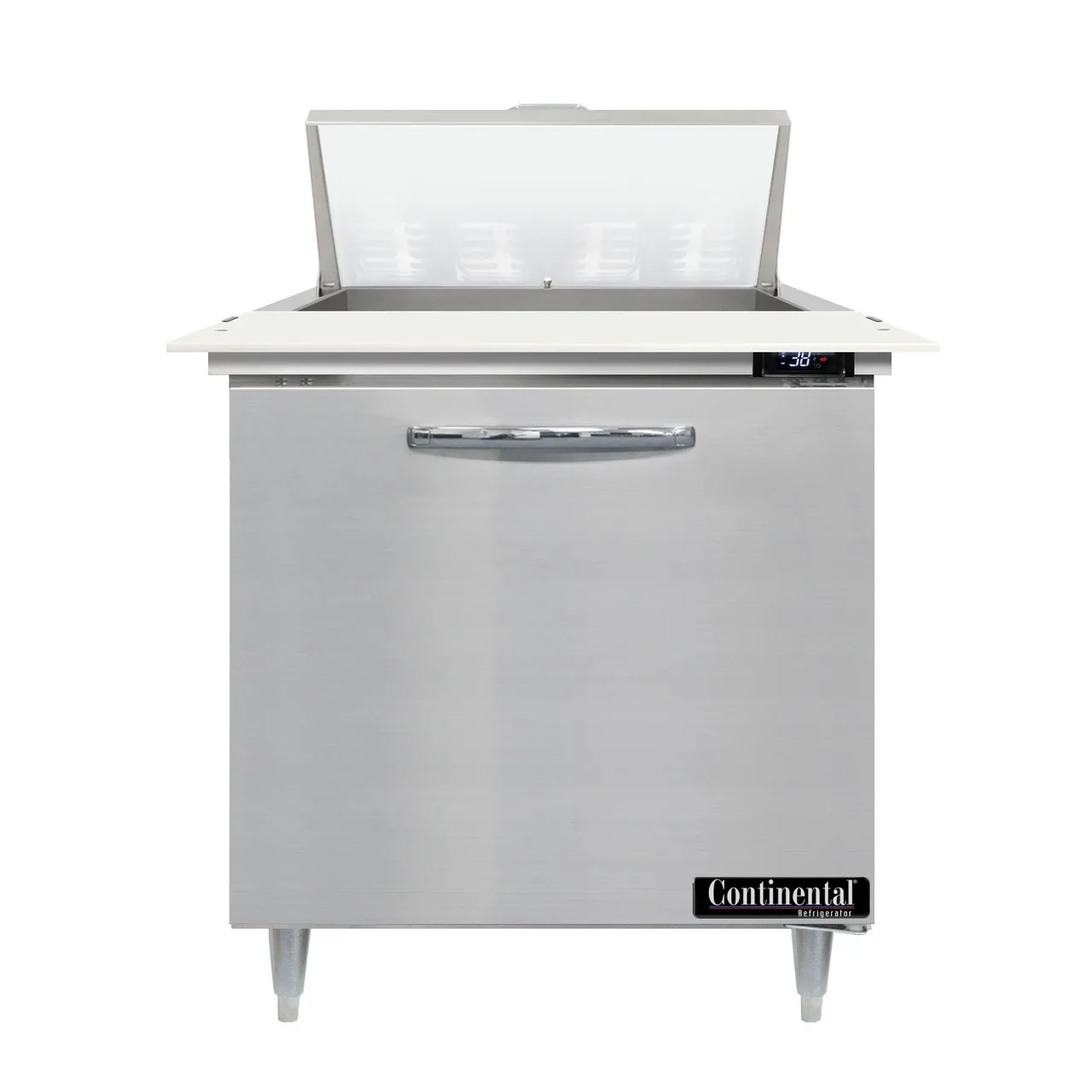 Continental Refrigerator D32N8C 32" One Section Sandwich / Salad Prep Table w/ 1 Door, 8 Pans