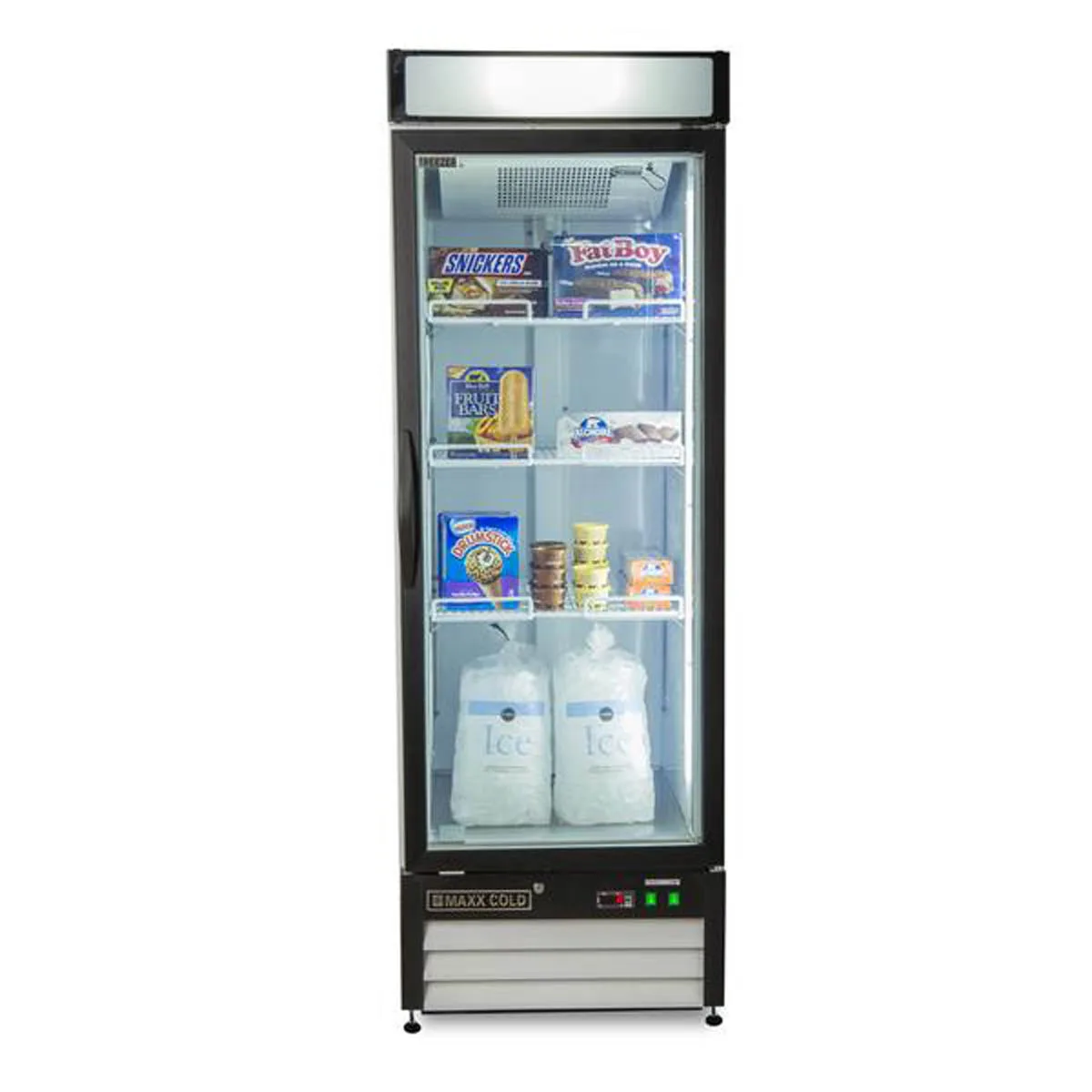 Maxx Cold MXM1-23FHC 27" 1 Glass Door Freezer Merchandiser in White, 23 cu.ft.