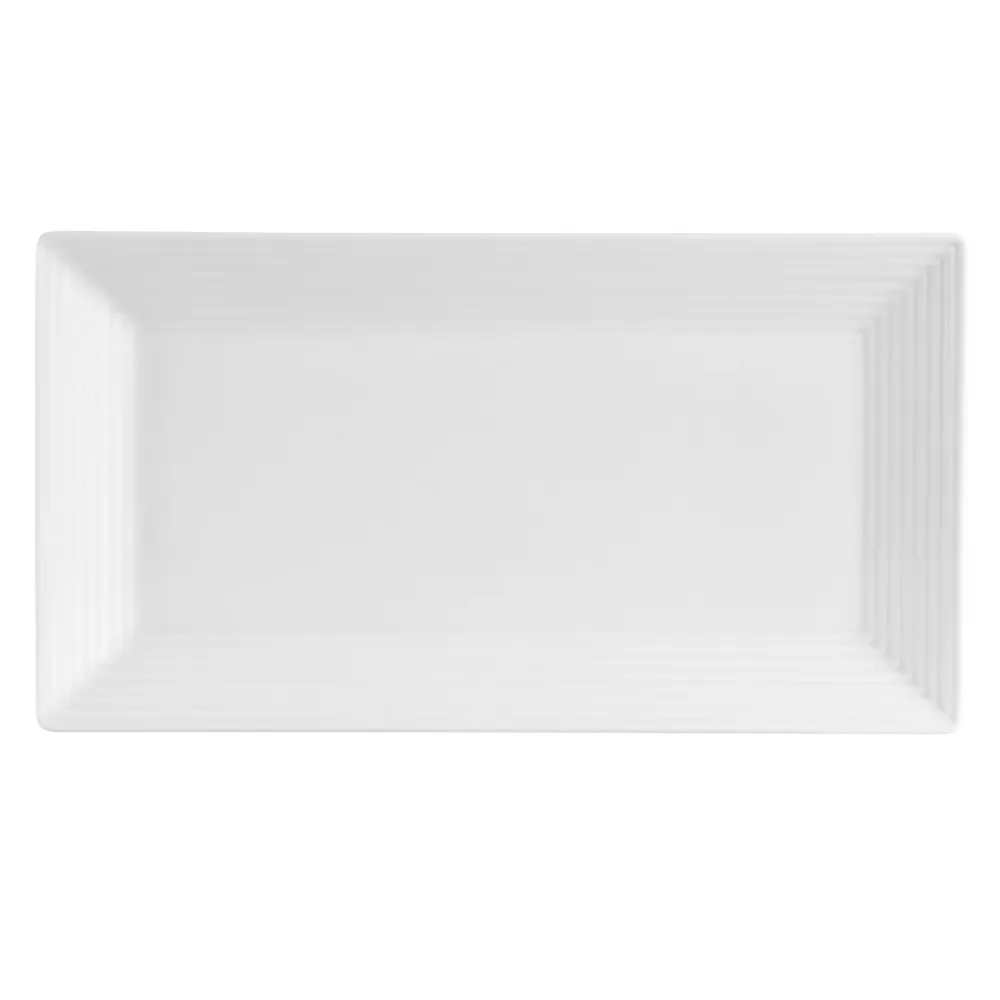 CACChina CBS-RT51 Cambridge Platter, 14½" L x 8¼" W x 1" H Porcelain White Dishwasher Safe - Dozen