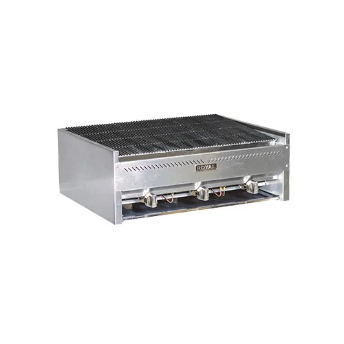 Royal Range of California RSCB-36 36" Countertop Gas Snack Lava Rock Charbroiler, 105.000 BTU