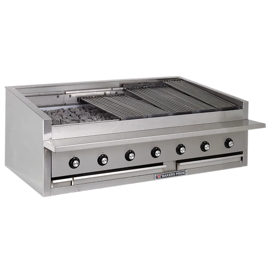 Bakers Pride L-60RS 60" Low Profile Countertop Gas Radiant Charbroiler w/ (13) Burners, 195.000 BTU