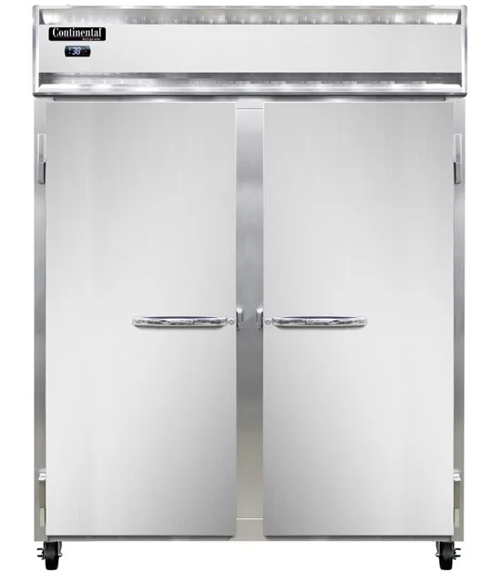 Continental Refrigerator 2RENSSPT-SD-GD 57" 2-Section Pass-Thru Refrigerator, 52 cu. ft., Solid & Glass Doors