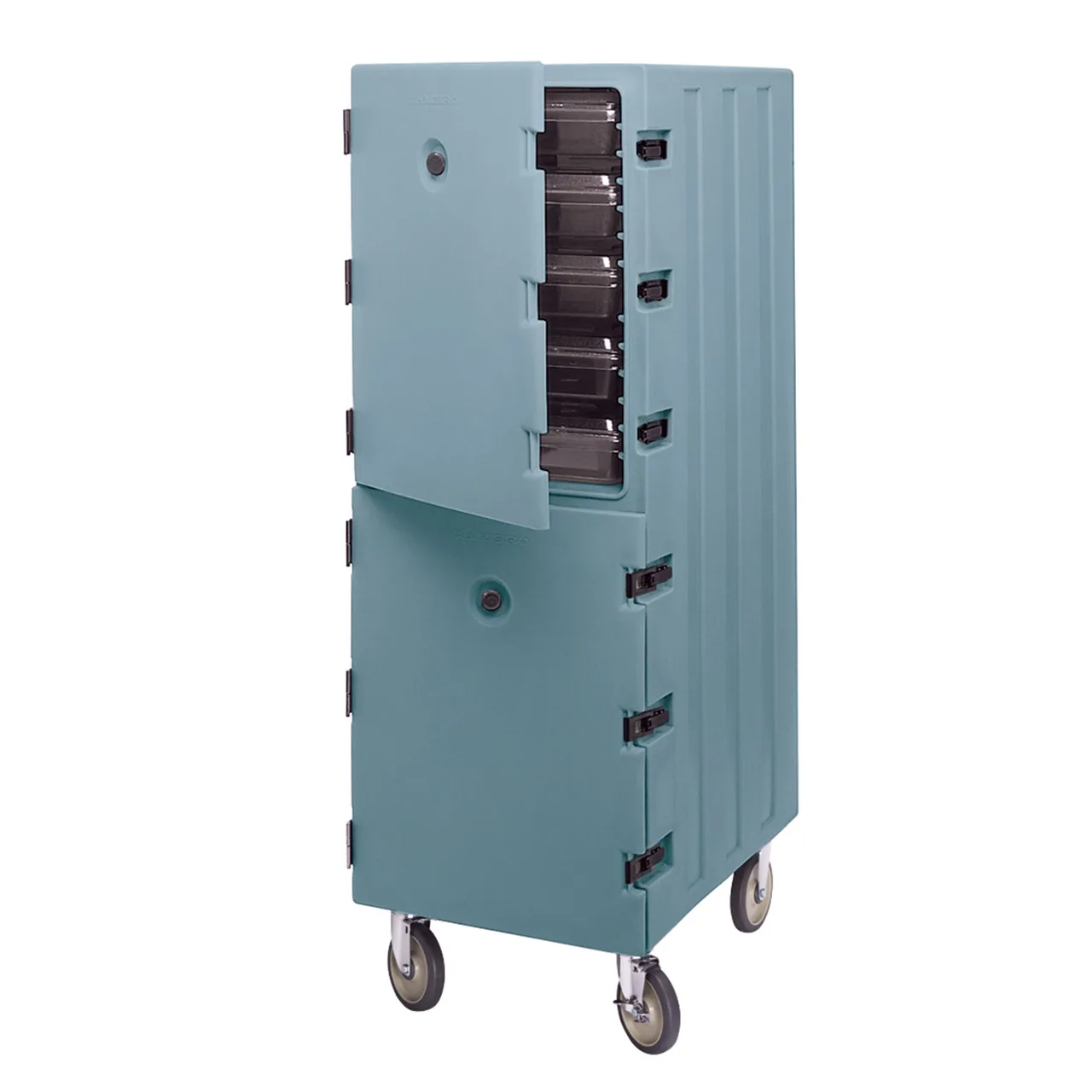 Cambro 1826DBC401 Camcart Tall Non-Electric Food Storage Box, Slate Blue, Double Compartment