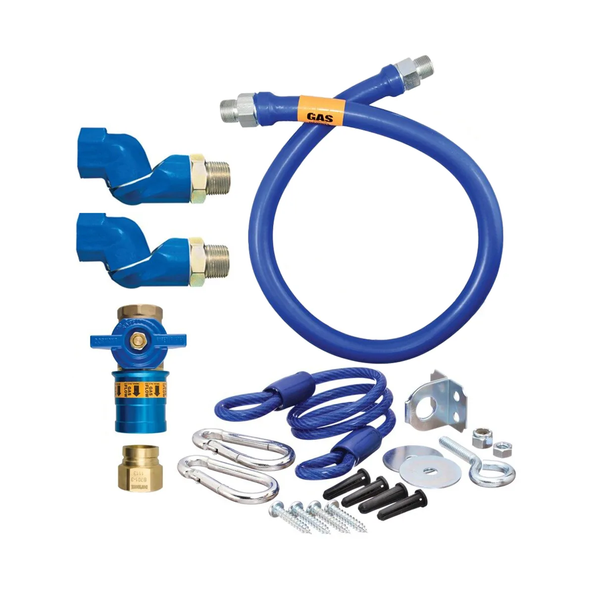 Dormont 1650KITCF2S36 Deluxe Safety Quik 36" Gas Connector Kit, Two Swivels, Restraining Cable