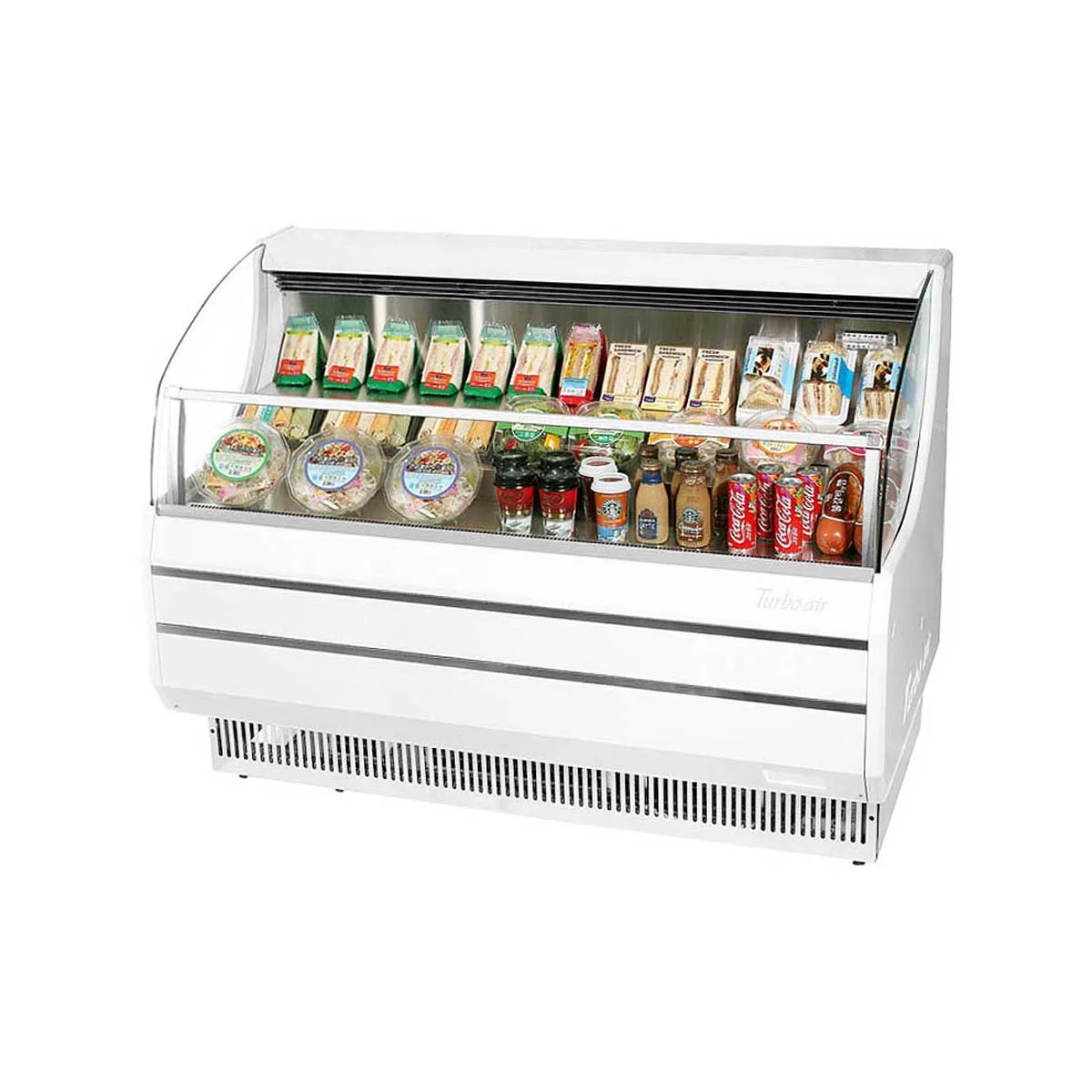Turbo Air TOM-50SW-N 50" Horizontal Open Air Merchandiser in White, Self-Contained, 3 Shelves