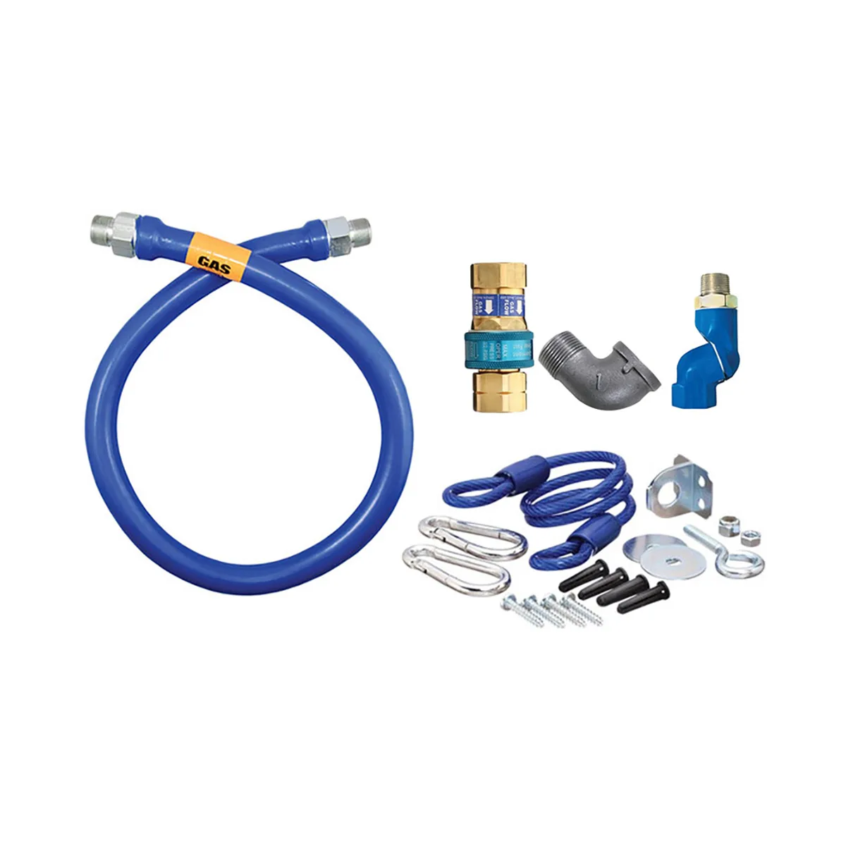 Dormont 16125BPQSR72 SnapFast 72" Gas Connector Kit w/ One Swivel, Restraining Cable, 1-1/4" Diameter