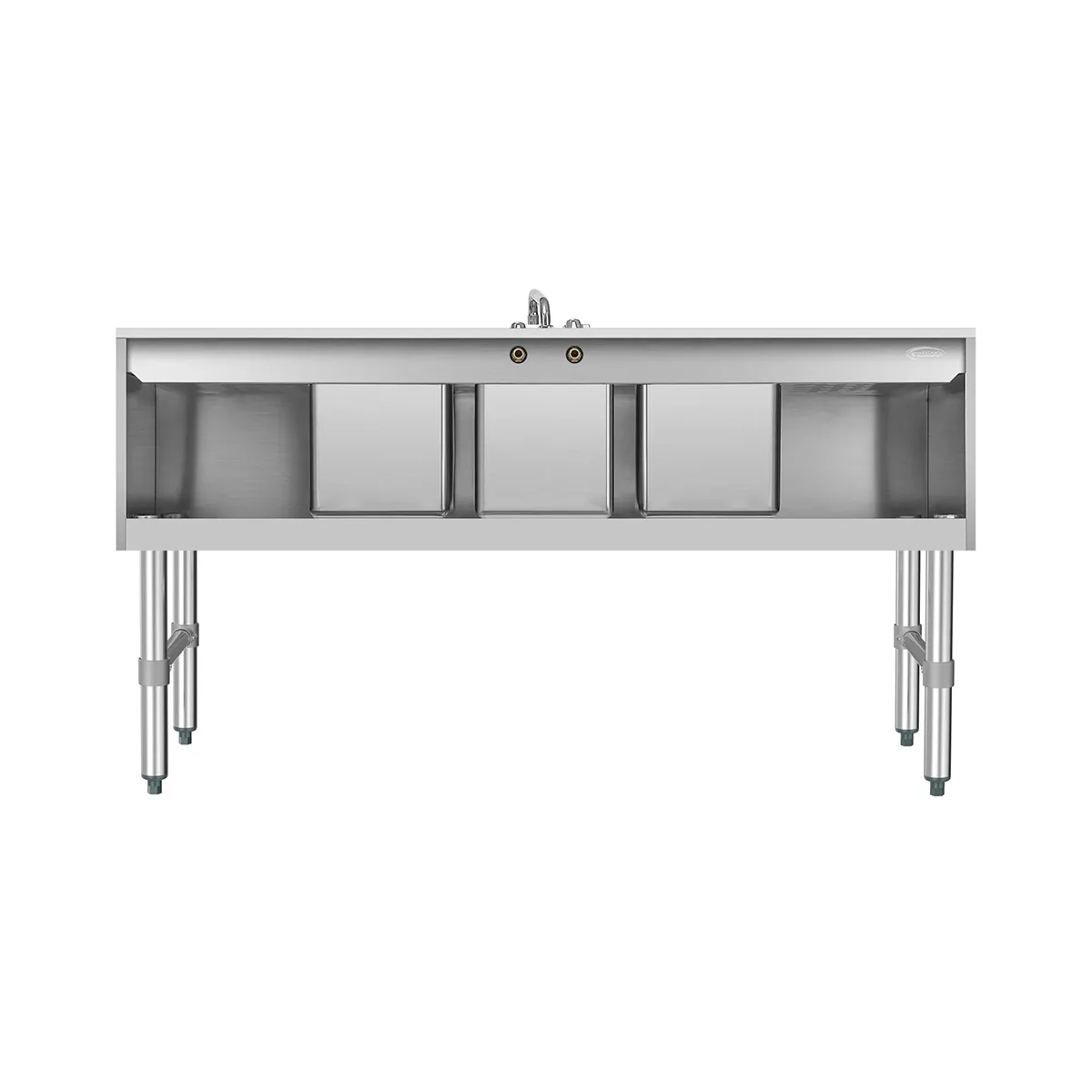 Koolmore SBR3B60-LR-320 60" Underbar Sink Units, Compartment with 2 Drainboards