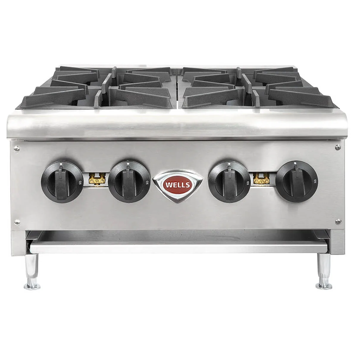 Wells HDHP-2430G 23" Countertop Gas Hotplate with (4) Burners, Manual Controls, 106.000 BTU