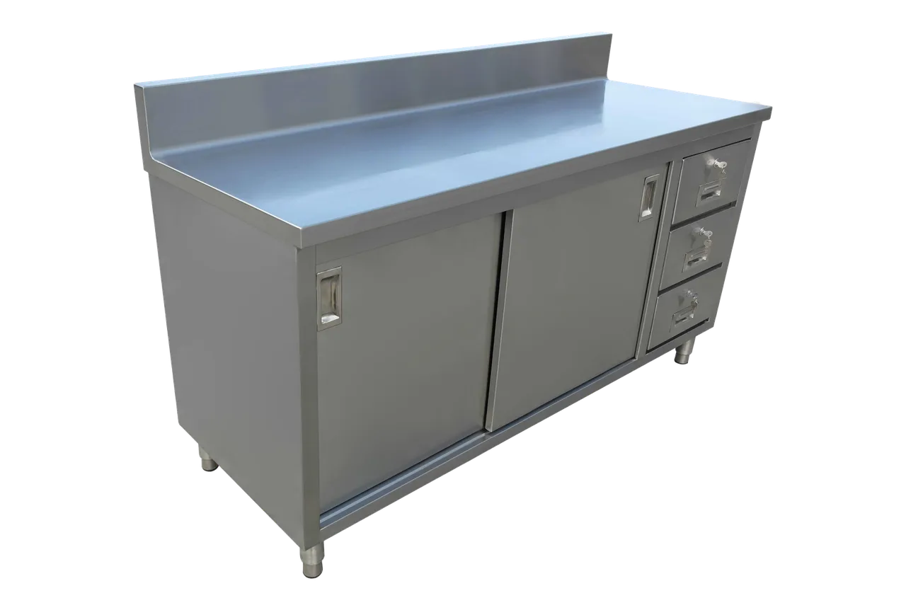 Omcan USA 43484 Cabinet Base Sliding Doors Work Table