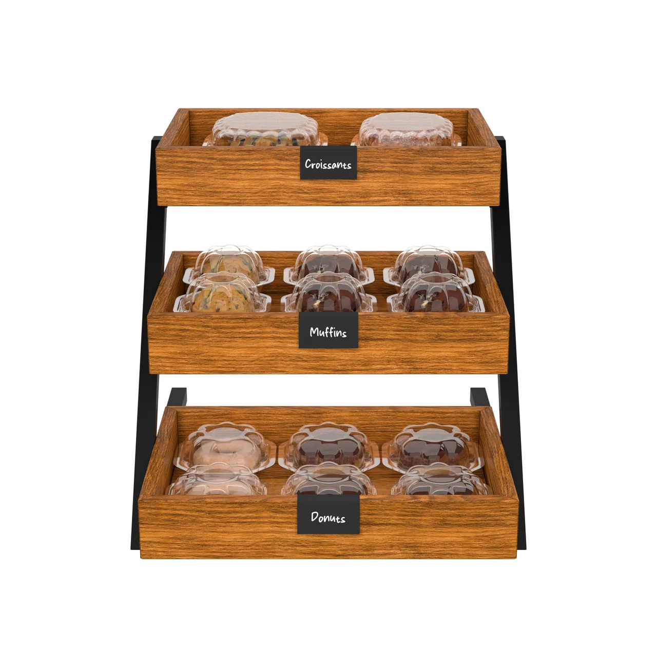 Koolmore KM-SDW-3ST 16.5"L x 20.3"W x 15.5"H Wooden Display Case, 3 Eucalyptus Shelves, Finish