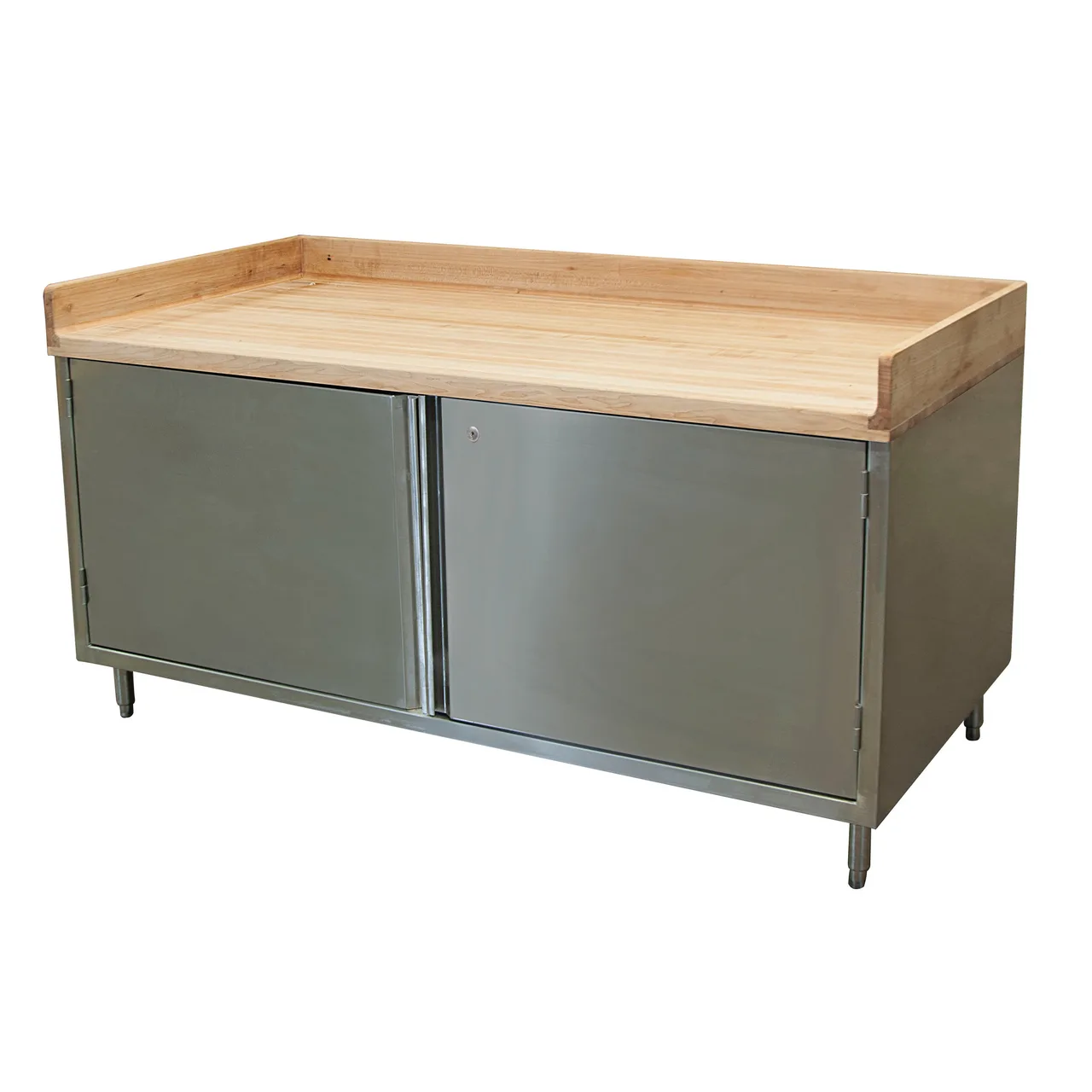 BK Resources CMBT-3672HL Chef Table, Cabinet Base with Hinged Doors & Lock
