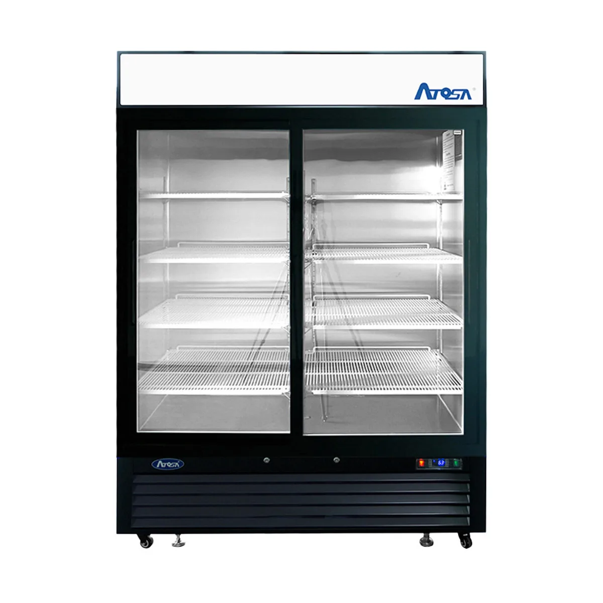 Atosa USA MCF8727GR 54" 2-Section Merchandiser Refrigerator w/ 2 Sliding Glass Door, 44.9 cu. ft.