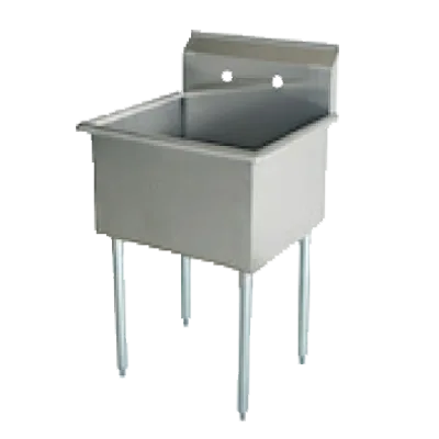 Serv-Ware BS1-2424-V 27" One Compartment Sink, 24"W x 24"L Bowl Without Drainboards / 18 Gauge