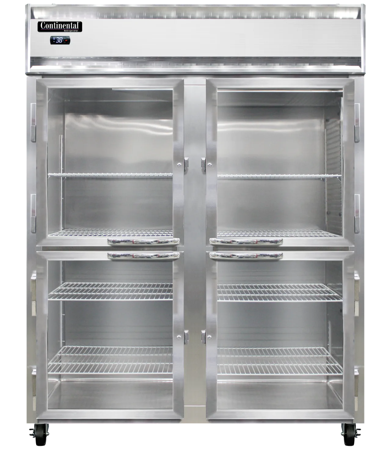 Continental Refrigerator 2RENSAPTHD-GD-SD 57" 2-Section Pass-Thru Refrigerator, 52 cu. ft., Top Mounted