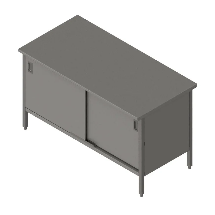 John Boos EBSS6-3060 Work Table, Cabinet Base with Sliding Doors, 60"W X 30"D