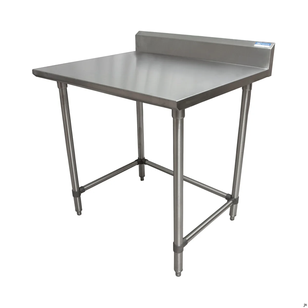 BK Resources CVTR5OB-2424 24" Open Base Work Table, Stainless Steel Base / 5" Backsplash