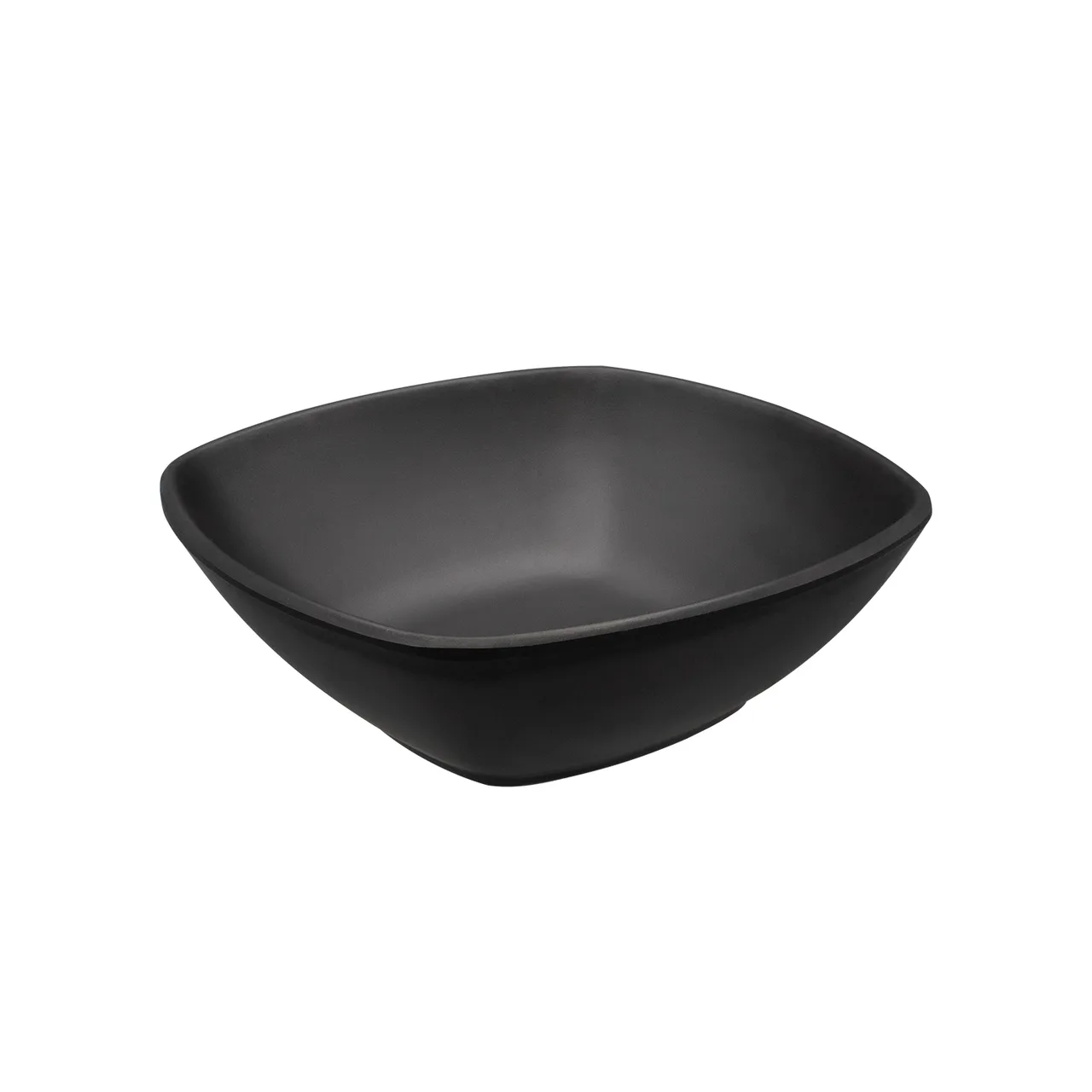 CAC China MLKC-B7-MK Square Melamine Bowl, 25‑31 oz (7" W x 7" D x 2‑3/8" H), Matte Black Finish - 1 Dozen
