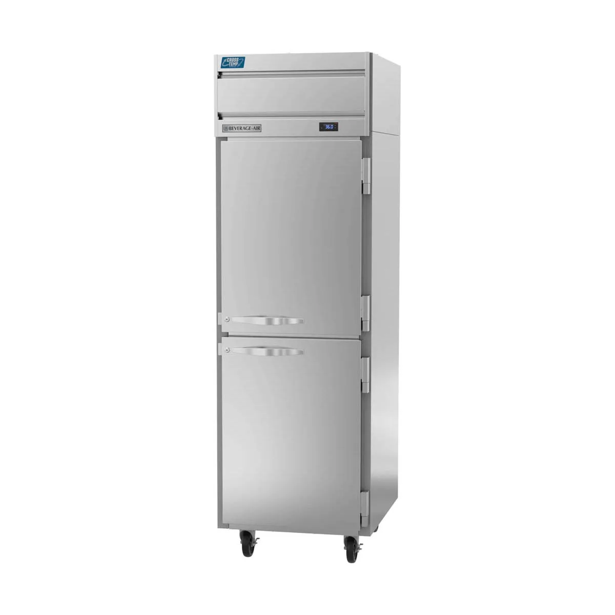 Beverage Air CT1HC-1HS 26" 1-Section Convertible Refrigerator Freezer w/ 2 Half Solid Doors, 23 cu. ft.