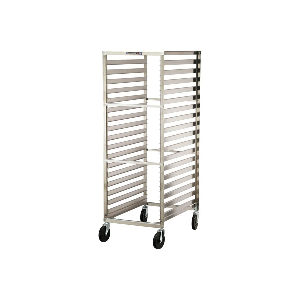 Lakeside 128 35 Pan End Load Full Height Stainless Steel Bun / Sheet Pan Rack w/ 1-7/16" Bottom Load Slides