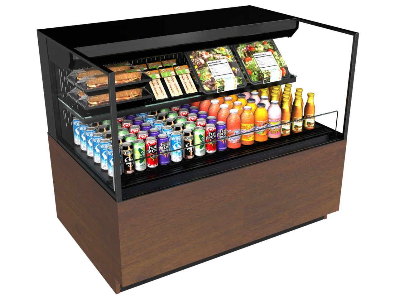 Structural Concepts NR3640RSSV 36" Horizontal Self-Serve Open Air Merhandiser in Black, Self Contained, 1 Shelf