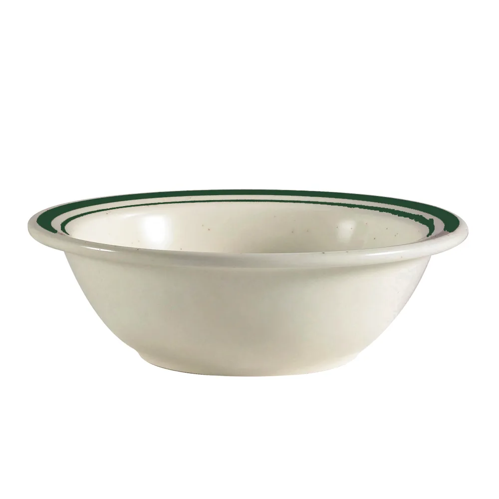 CAC China CES-10 Emerald Grapefruit Bowl, 13 oz., 6-3/8" Dia. x 1-3/4" Ceramic Emerald Rim - Dozen