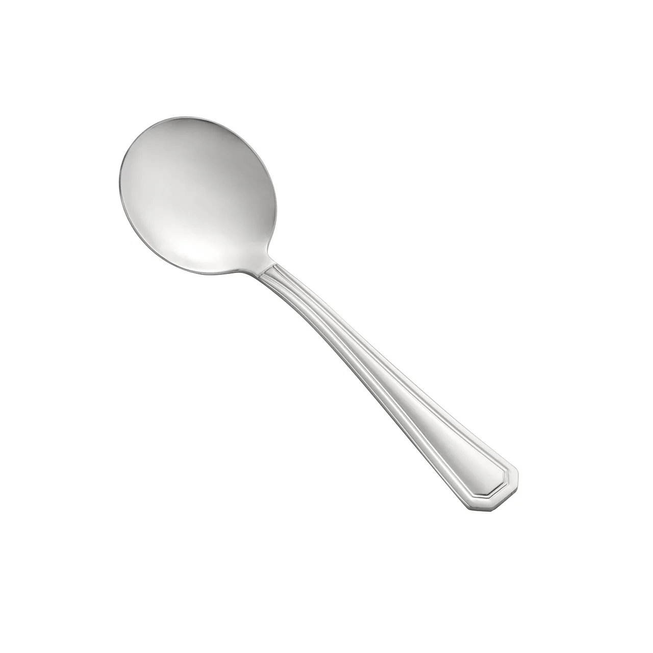 CAC China 8006-04 Lux Bouillon Soup Spoon, 5-7/8" Length, Extra Heavy, 18/8 Stainless Steel - 1 Dozen