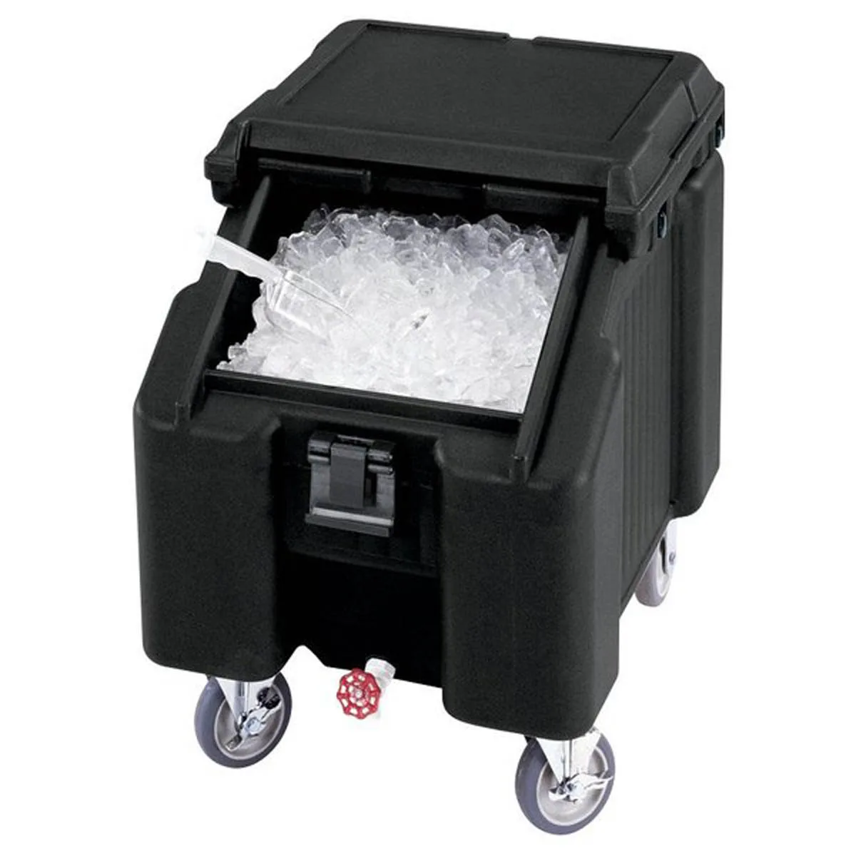 Cambro ICS100L131 Plastic Mobile Ice Bin / Ice Caddy, 100 lb, Dark Brown