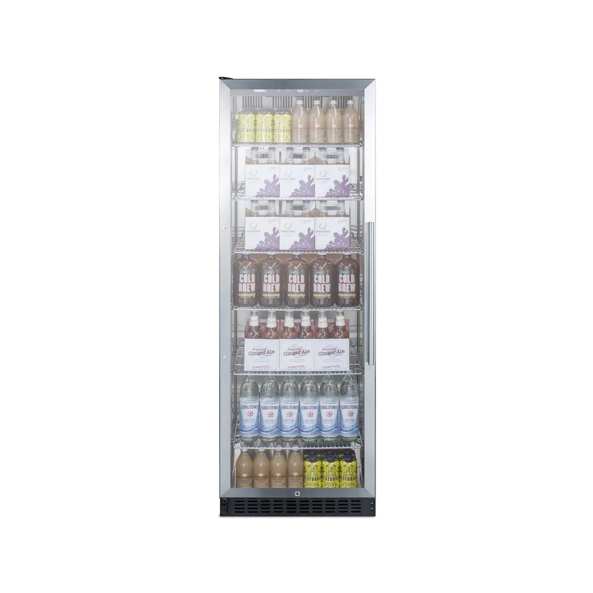 Summit SCR1401LHCSS 24" Beverage Center w/ Left Hinged Glass Door, Stainless Steel, 12.6 cu.ft