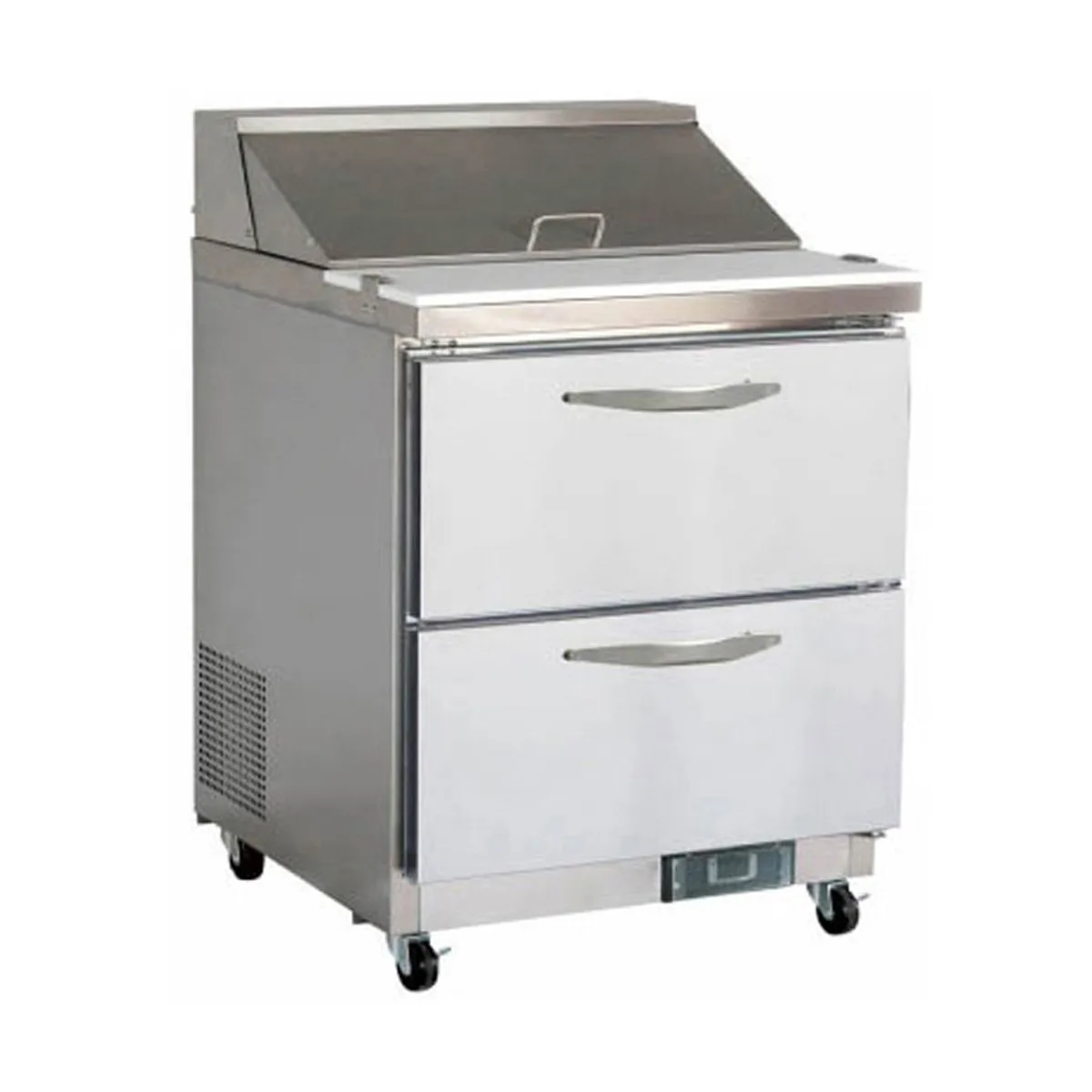IKON ISP29M-2D 28" One Section Mega Top Sandwich / Salad Prep Table w/ 2 Drawers, 12 Pans