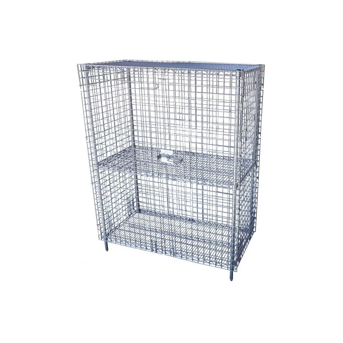 Serv-Ware SC48SL-CWP Stationary Chrome Wire Security Unit, 48" x 25-5/8" x 69-3/8"