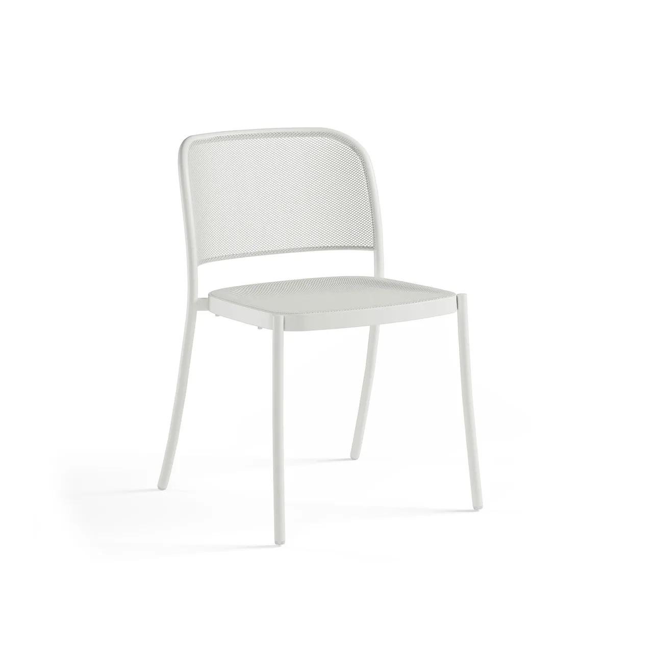 emuamericas E556 Café Stacking Side Chair, Outdoor/Indoor, Metal Back, Mesh Seat, Steel Frame, Powder Coated