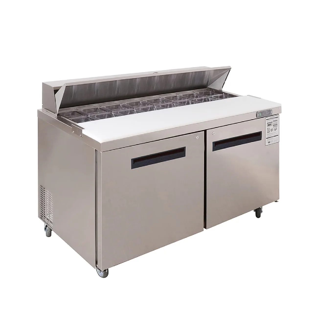 Westlake WKSR-60B 60" 2-Door Sandwich and Salad Prep Table, 16 Pans Capacity, R290, 1/2 HP