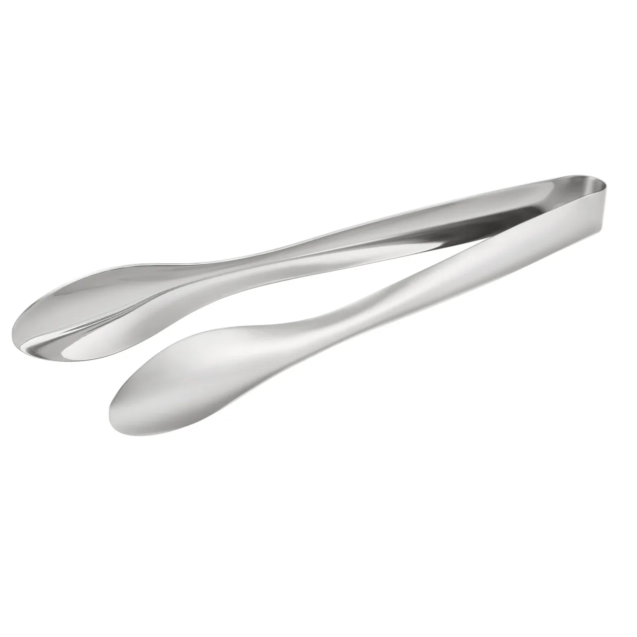 CAC China S3TG-12 Serving Tongs, 12"L, One-Piece, 18/8 Stainless Steel, Mirror Finish