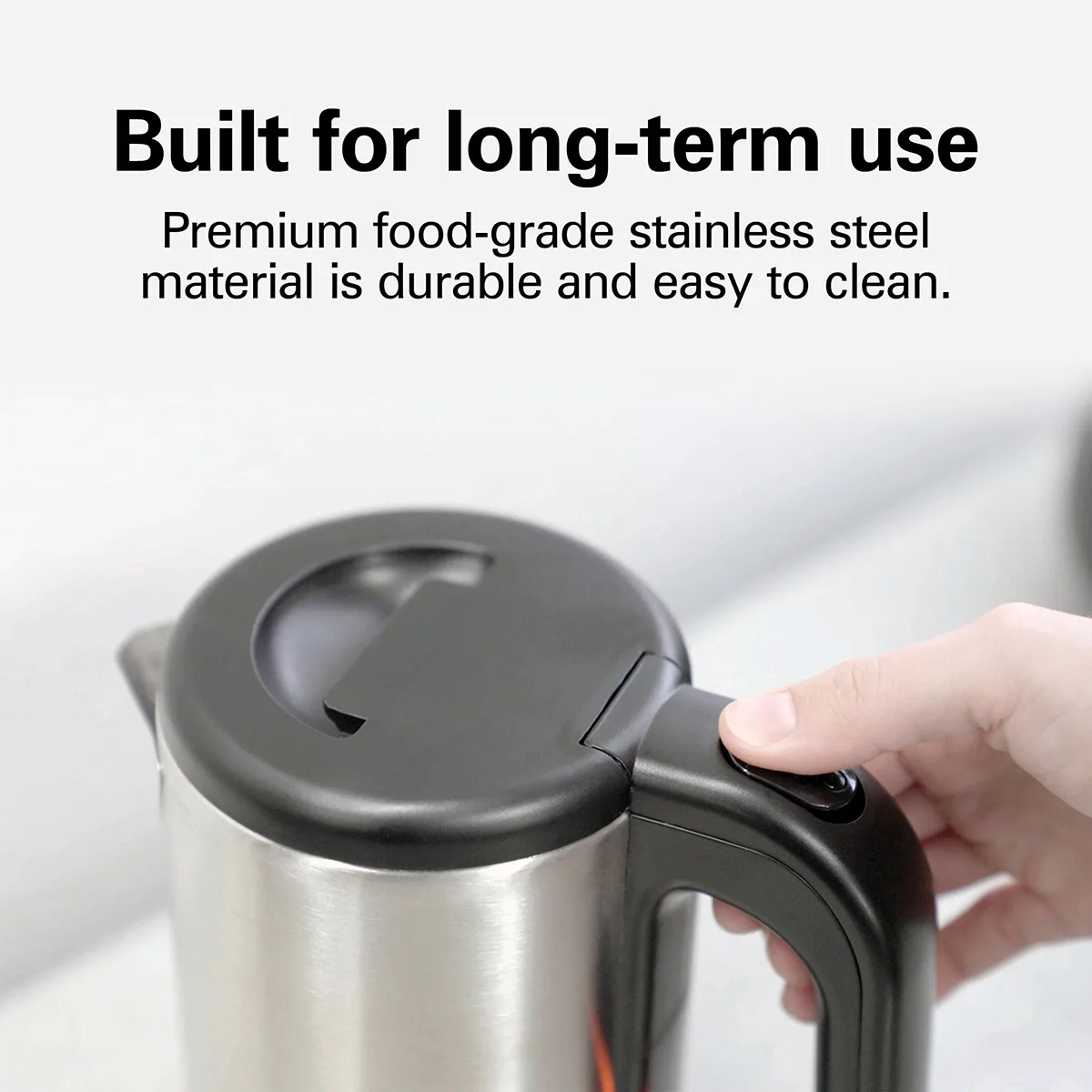 Hamilton Beach HKE050 Kettle, 1/2 Liter, Stainless Steel, Concealed Heating Element