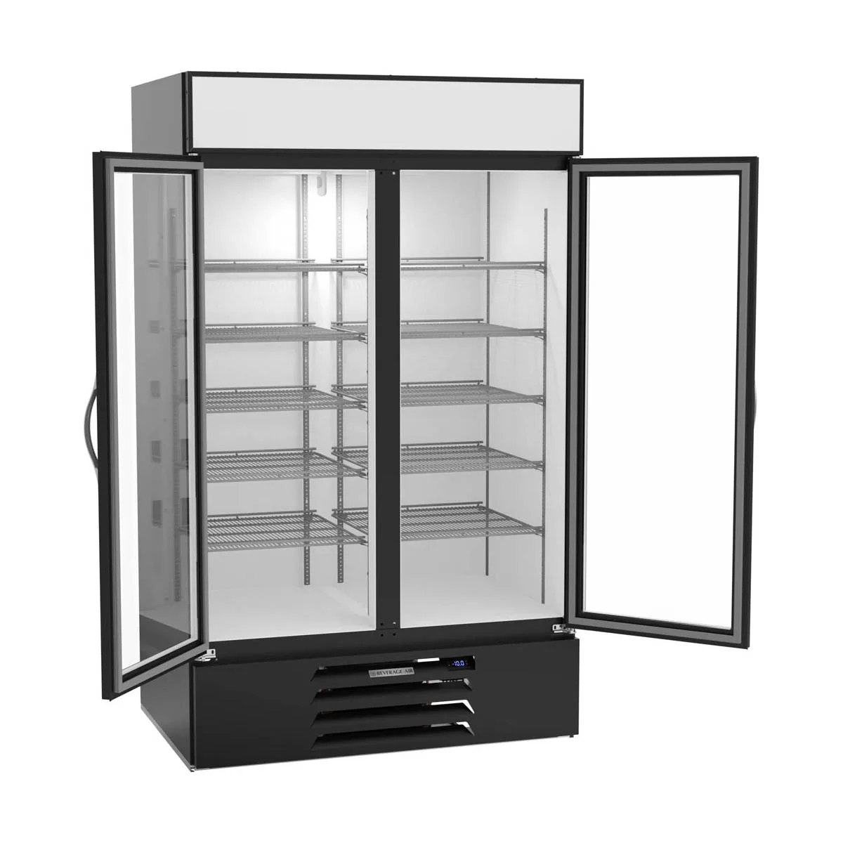 Beverage-Air MMF44HC-1-B 47" 2 Glass Door Merchandising Freezer in Black, 44 cu. ft.