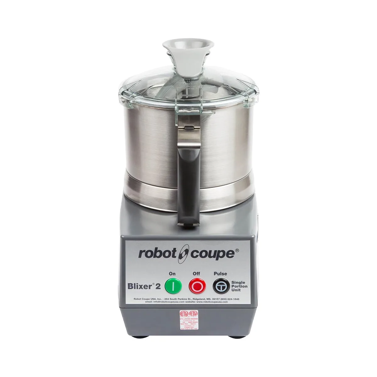 Robot Coupe BLIXER2 Food Processor, 2.9-L Stainless Steel Batch Bowl, 1-Speed, 1 hp