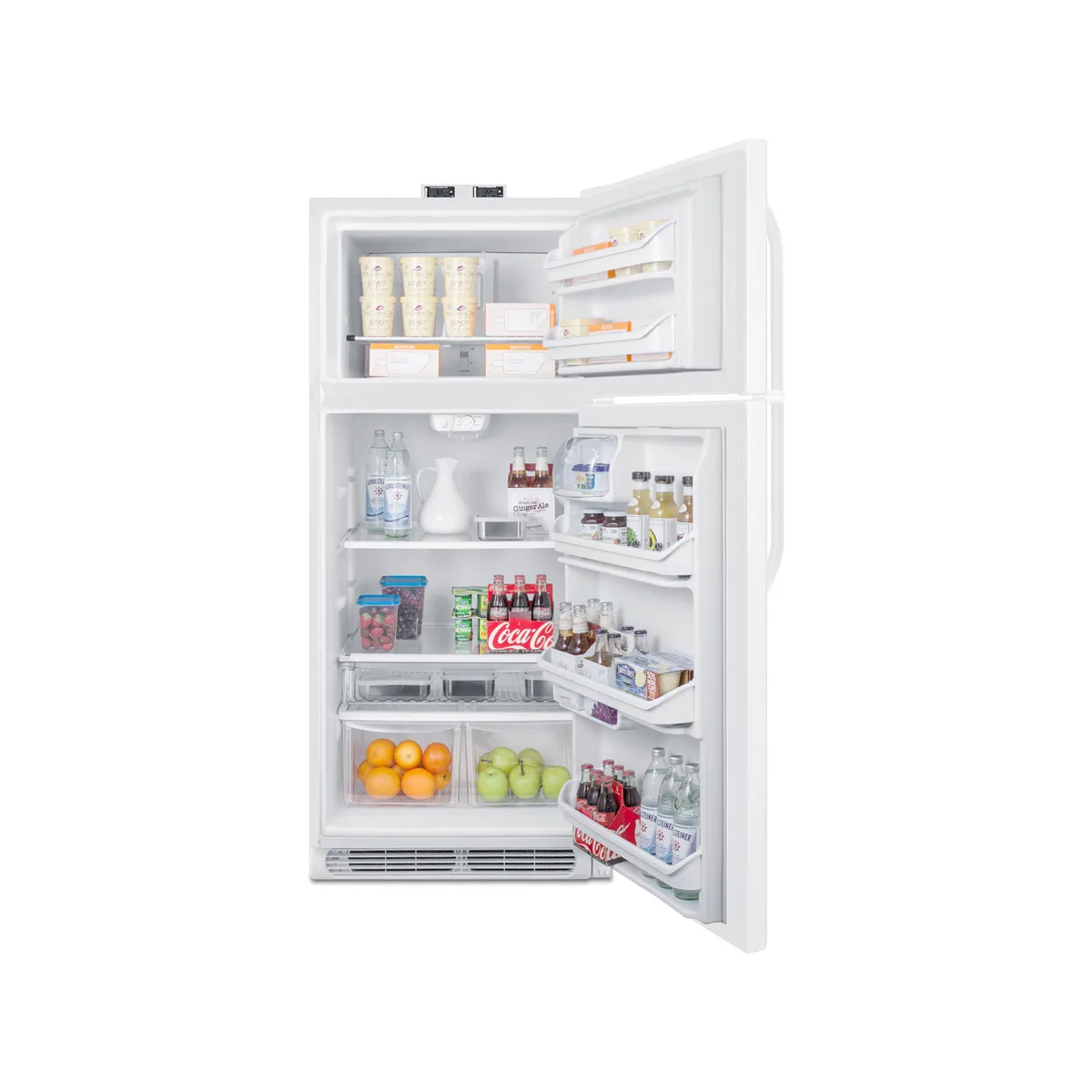 Summit BKRF21W 30" Break Room Refrigerator-Freezer in White, Reversible Door, 21 cu. ft.