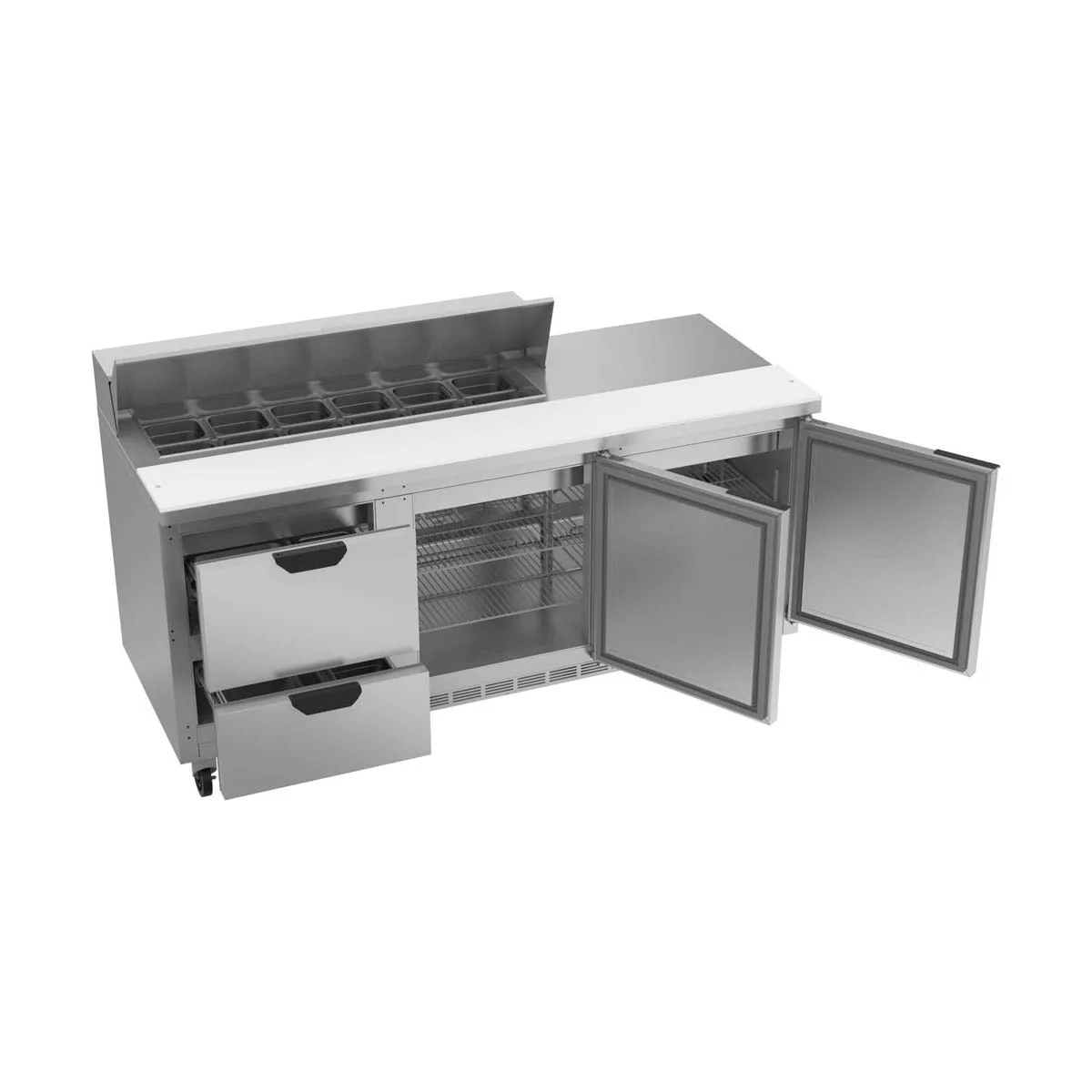 Beverage Air SPED72HC-12-2 72" Sandwich/Salad Prep Table w/ 2 Drawers & 2 Doors, 12 Pans