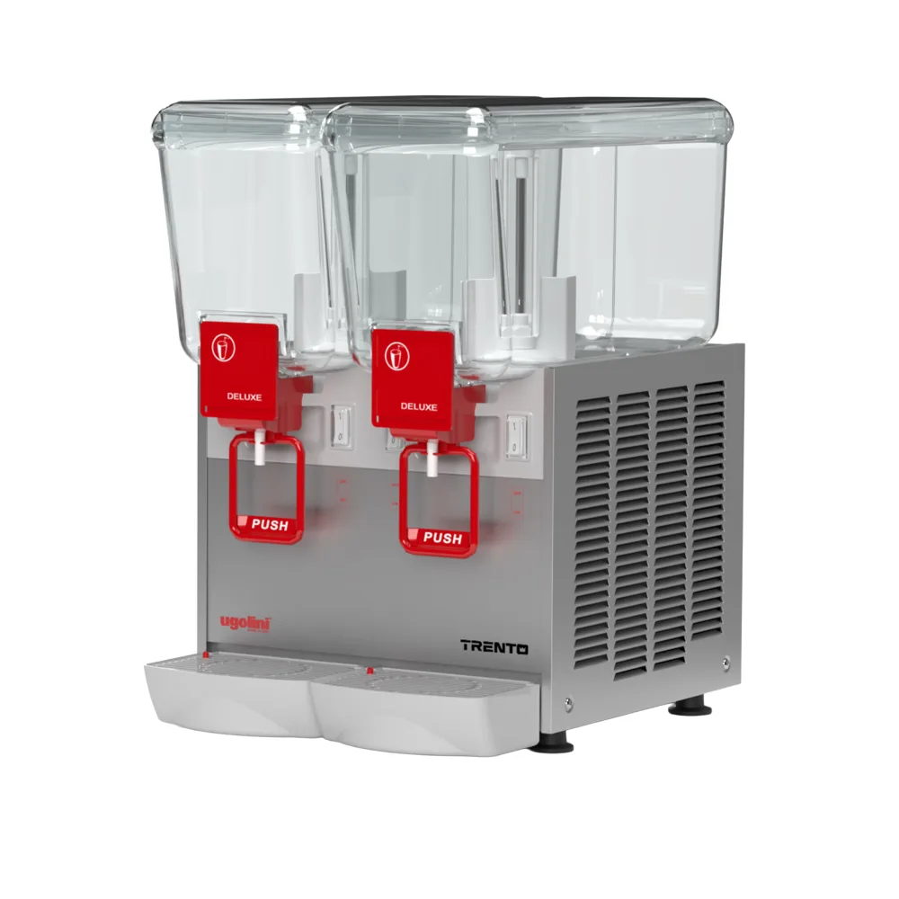 Omcan USA 49026 Beverage Dispenser with Double Bowls / Churn / Impeller Type - 3.0 Gal (each) - 500W