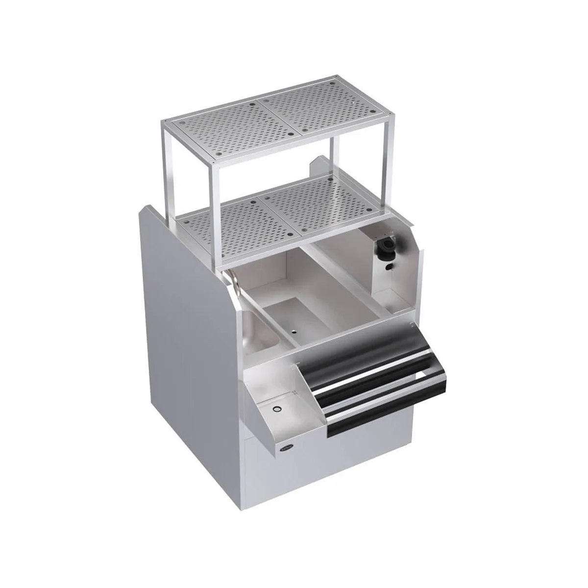 Krowne KRPT-36RP-10 36" Pass-Thru Combo Underbar Ice Bin/Cocktail Station w/ 10 Circuit - Right