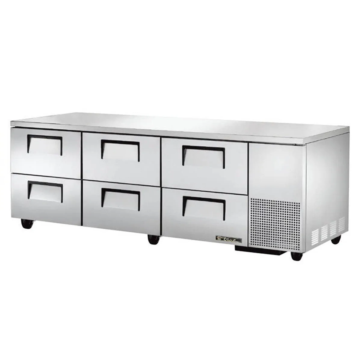 True TUC-93D-6-HC 93" 3-Section Undercounter Refrigerator w/ 6 Drawers