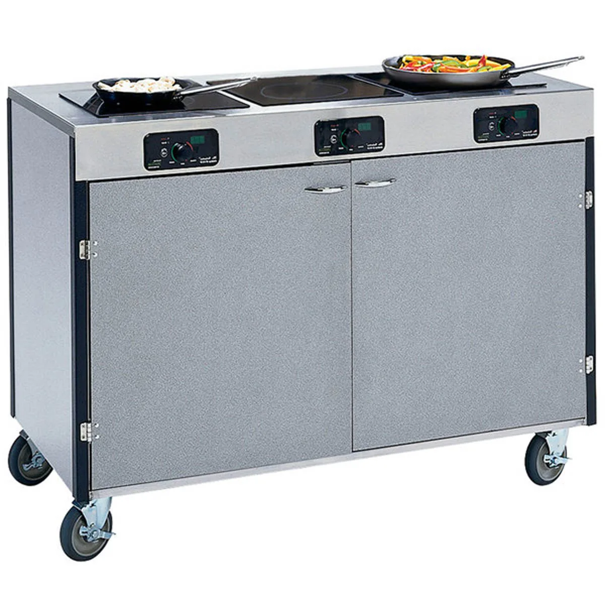 Lakeside 2080 Creation Express Station Mobile Cooking Cart w/ 3 Induction Burner, No Filtration System