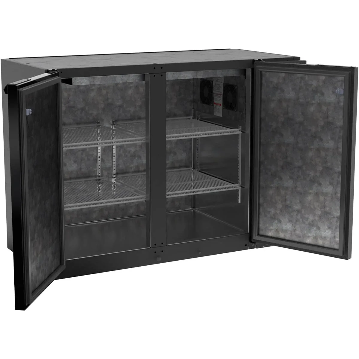 Beverage Air BB48HC-1-F-B 48" 2 Section Black Back Bar Cooler with Solid Door