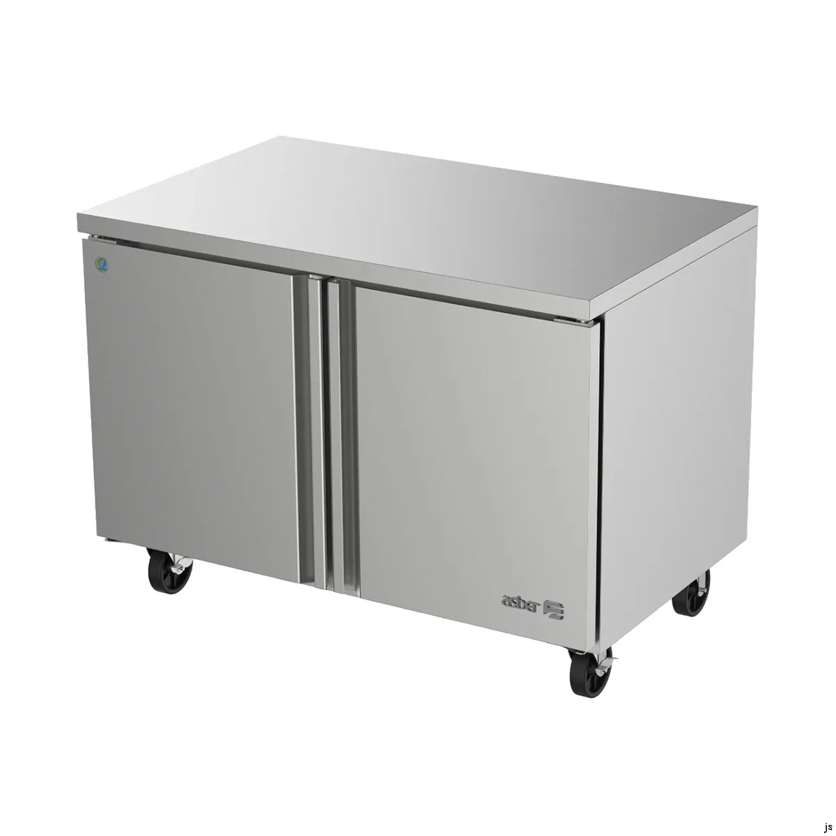 Asber AUTR 48 P 48" 2-Door Undercounter Refrigerator, Stainless Steel, Front Breathing, 16.7 cu. ft.