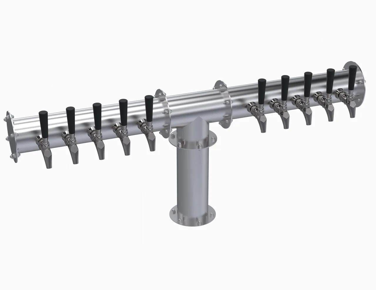 Krowne KPTH-10S Beer Tower, Countertop, 43-3/4", Glycol-Cooled, Stainless, 10 Faucet (7-12 Taps)