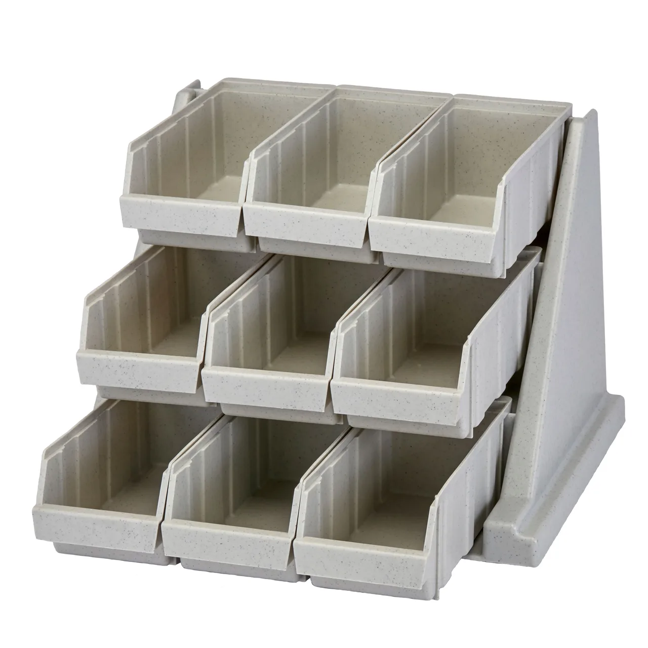 Cambro 9RS9480 Rack, 9-Bin Wall-Mount, 20-1/8" L x 21-3/8" D x 14-1/4" H, Gray Poly, 10‑lb Capacity