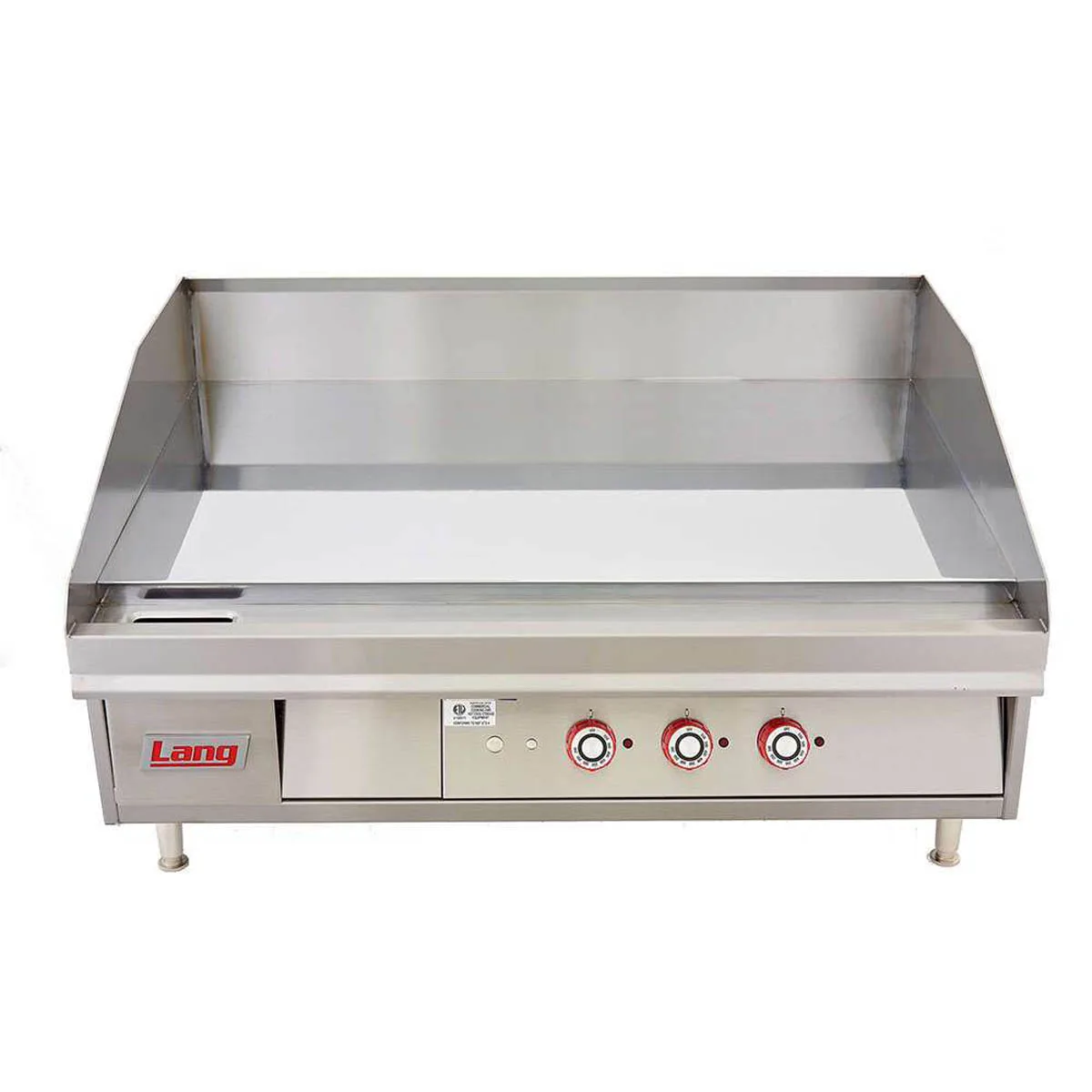 Lang 136TC 36" Countertop Electric Griddle with 36" x 23" Surface, Chrome Plate, Thermostatic Control