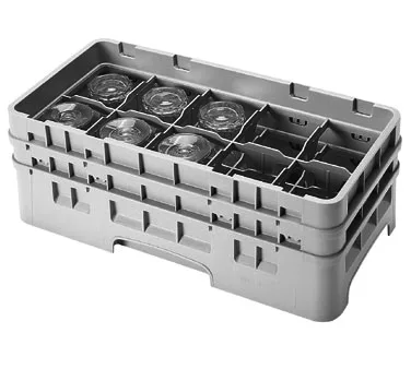 Cambro 10HS434416 Camrack Glass Rack, Half Size, 10x19.75x7.25, 10 Compartments, Cranberry Red